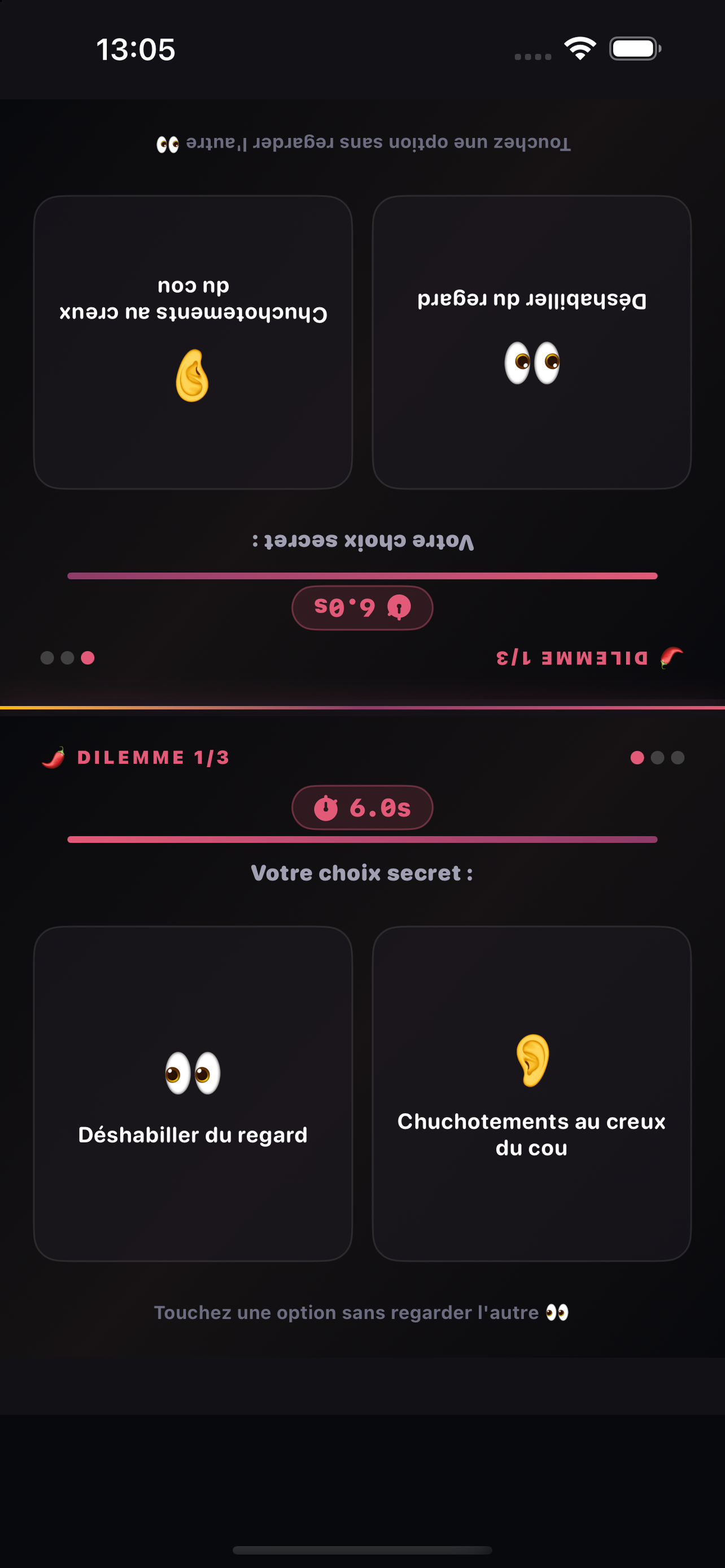 Datefuse Écran Partagé Face-à-Face sur iPhone