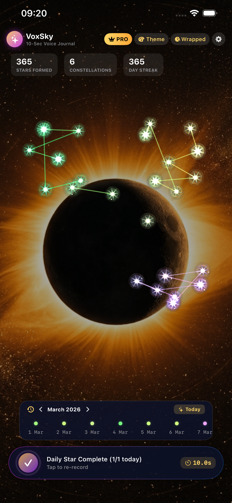 VoxSky Cosmic Nebula Theme: Solar Eclipse